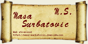 Maša Šurbatović vizit kartica